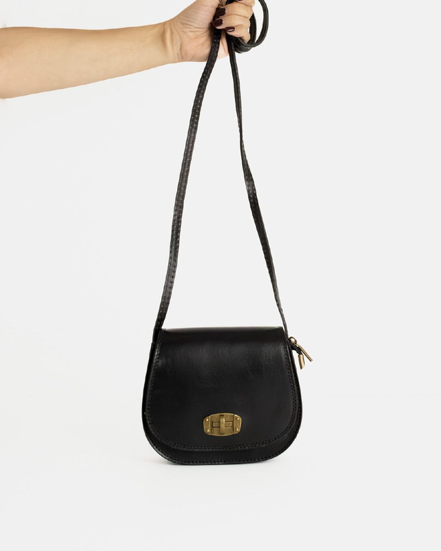 Borsa a tracolla compatta in pelle