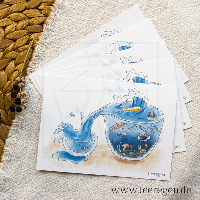 Chahai - Set of 5 - Tea Culture On Postcards