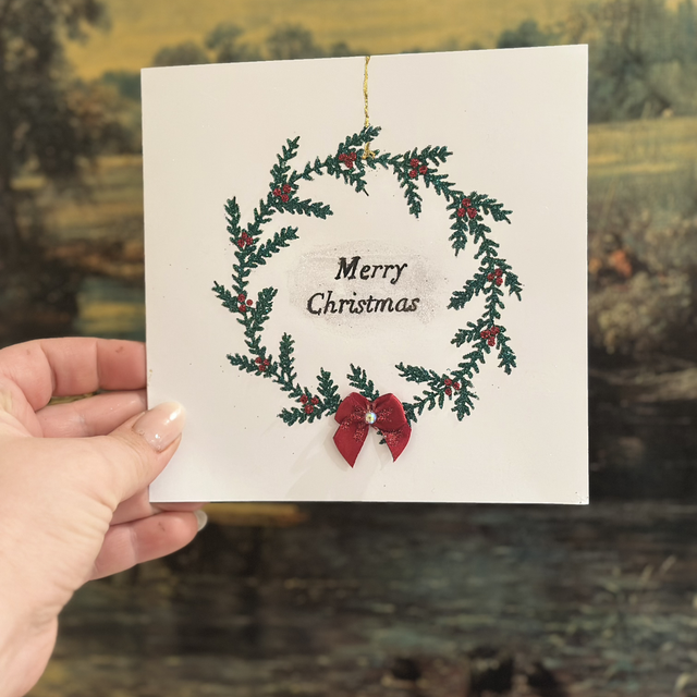 HANDMADE CHRISTMAS WREATH CARD