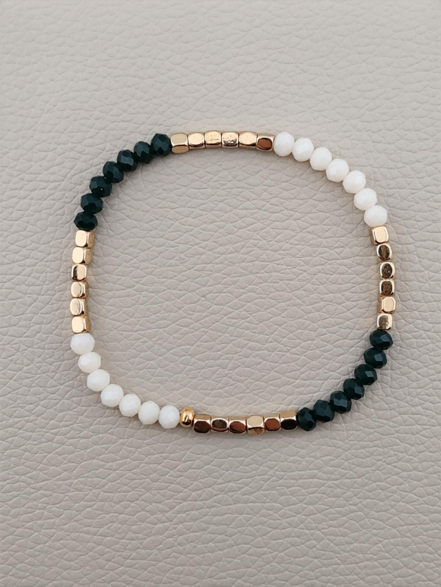 Amazir - Bracelet Vert foncé et Blanc 