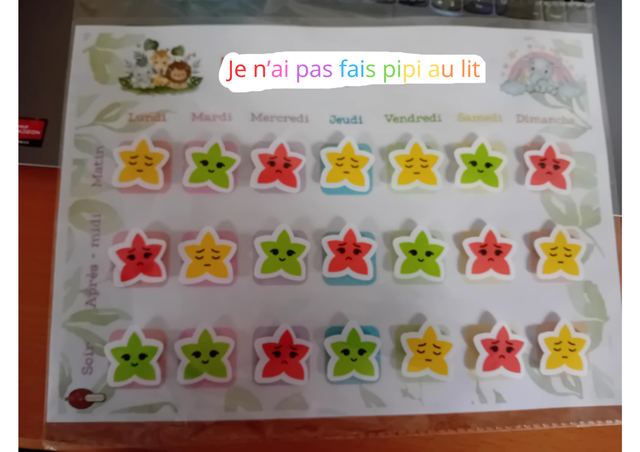 🌙 Tableau de propreté – “Je n’ai pas fait pipi au lit”