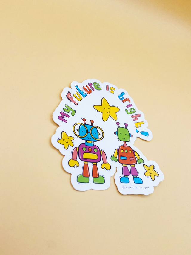 My future is bright large sticker