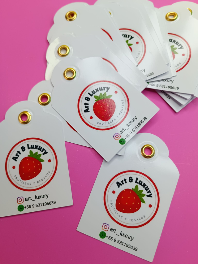 Tag colgante Con Ojal Dorado(100 unidades)