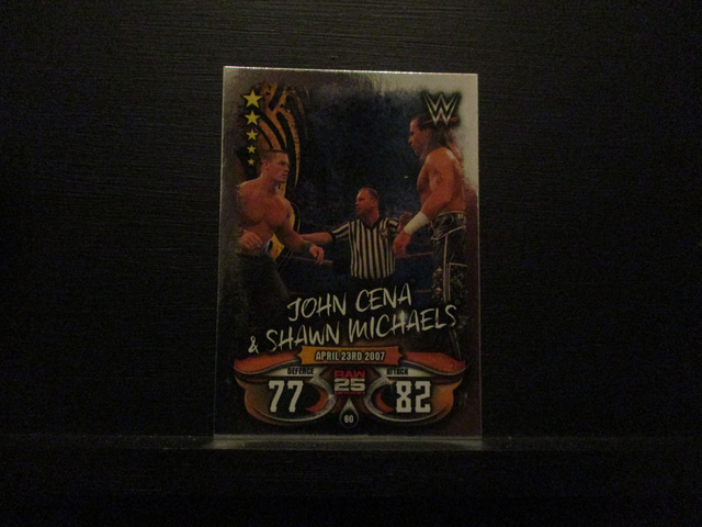 John Cena &amp; Shawn Michaels - Raw 25 Years Slam Attax Live Original Trading Card #60