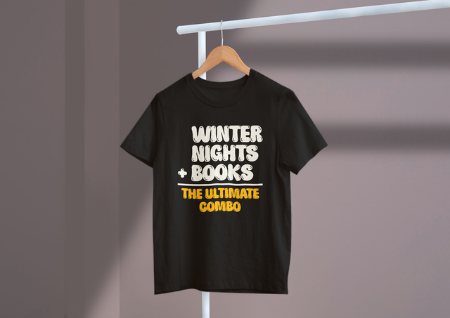 Winter Nights Plus Books Equals The Ultimate Combo, Cozy. Winter Nights Plus Books ist die ultimative Kombination, gemütlich