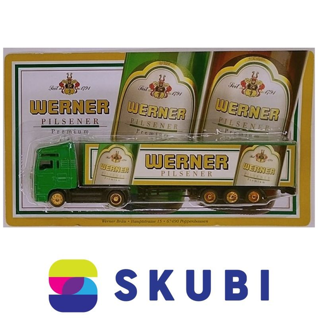 Reklamní kamion s návěsem MAN - WERNER Pilsener Premium - model 1:87 H0
