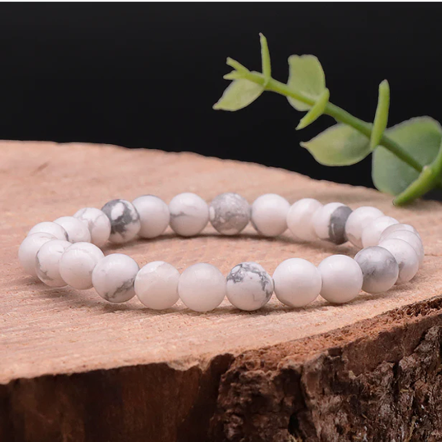 Bracelet Howlite Blanche 10mm