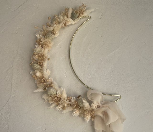 Couronne murale fleurs séchées "Noctua"