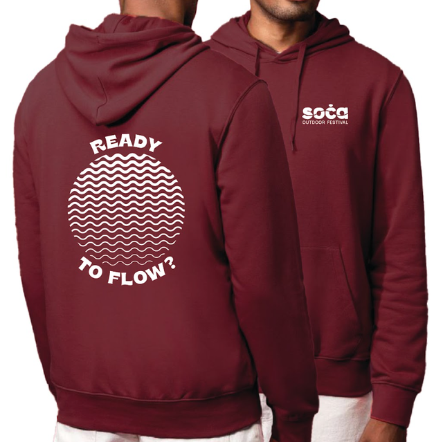 &quot;Ready to flow&quot; hoodie - WINE RED