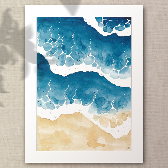 Affiche 30x40 - Bord de Mer - Bleu