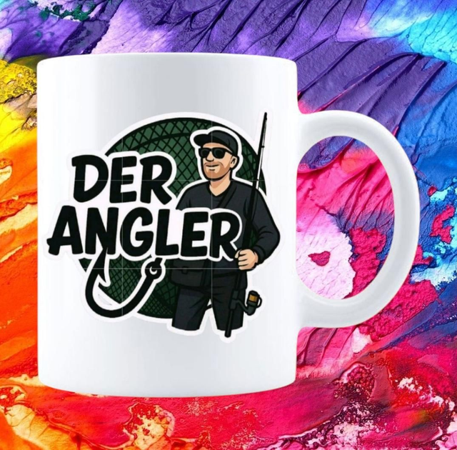 Keramik Kaffeebecher (Der Angler) 