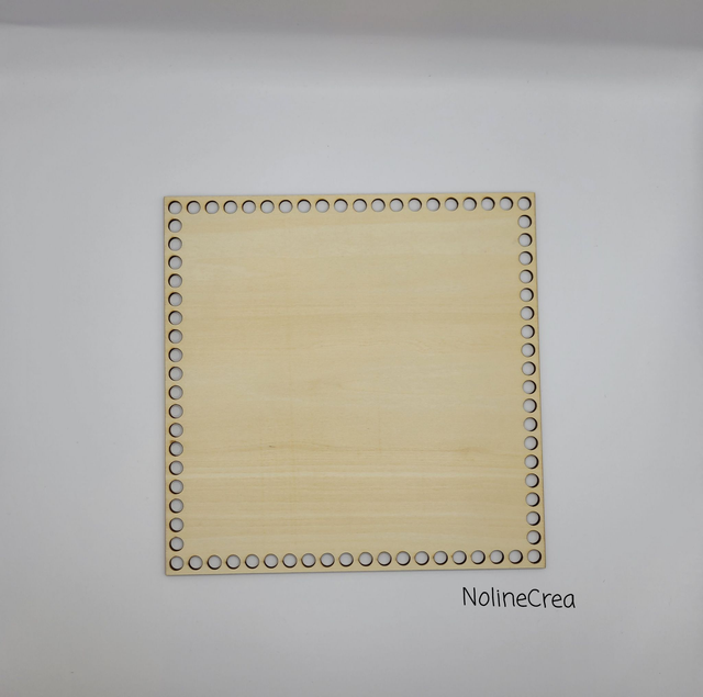 Base bois carré pour crochet, base en bois carré 20cm