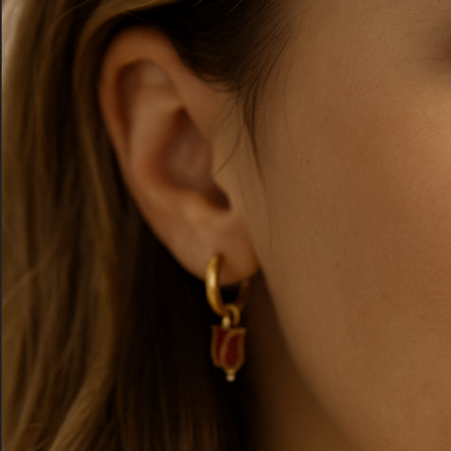 Oorbellen roos goud 