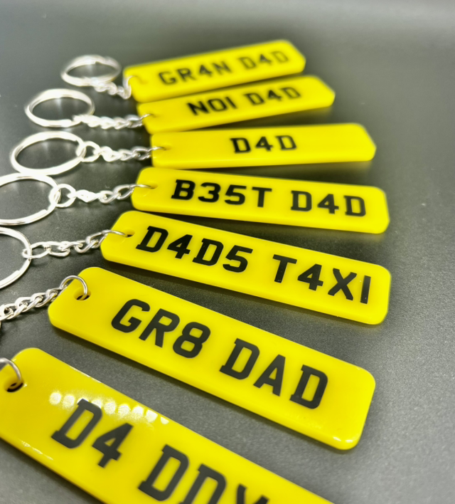 Number plate key rings