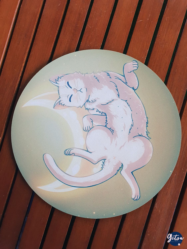 Tapis de souris chat blanc