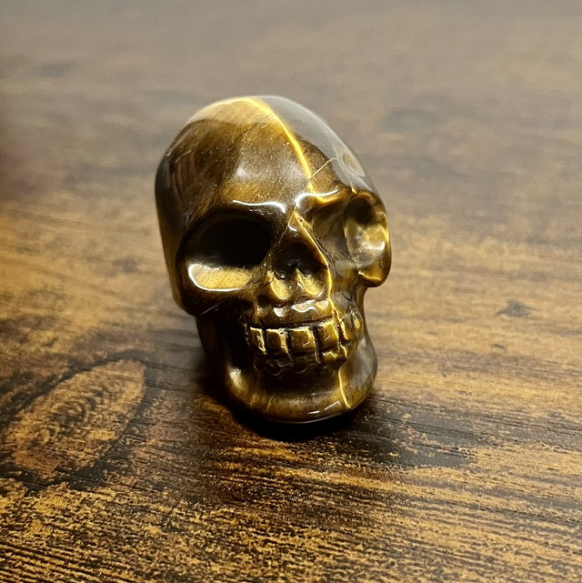 Tête de Mort en Œil de Tigre - 3,6x4,8 cm