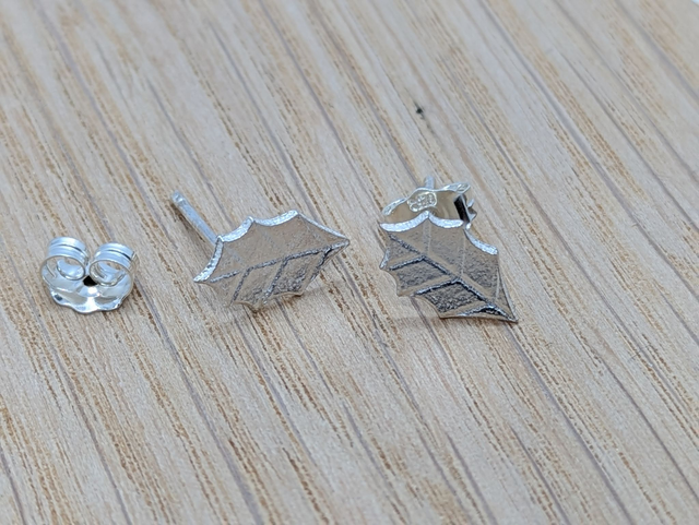 Small Holly Leaf Earrings