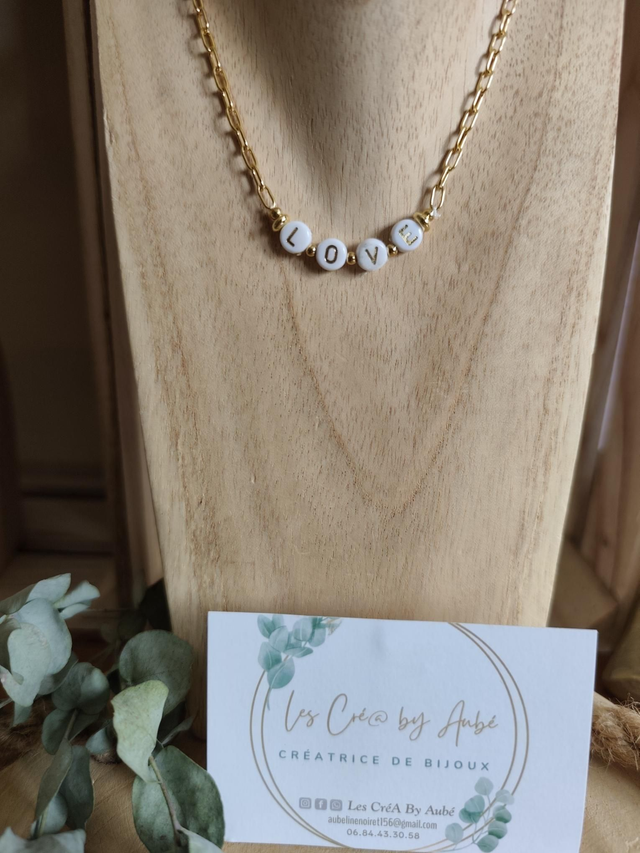 COLLIER GOLD/ PERLE "LOVE" 0000498