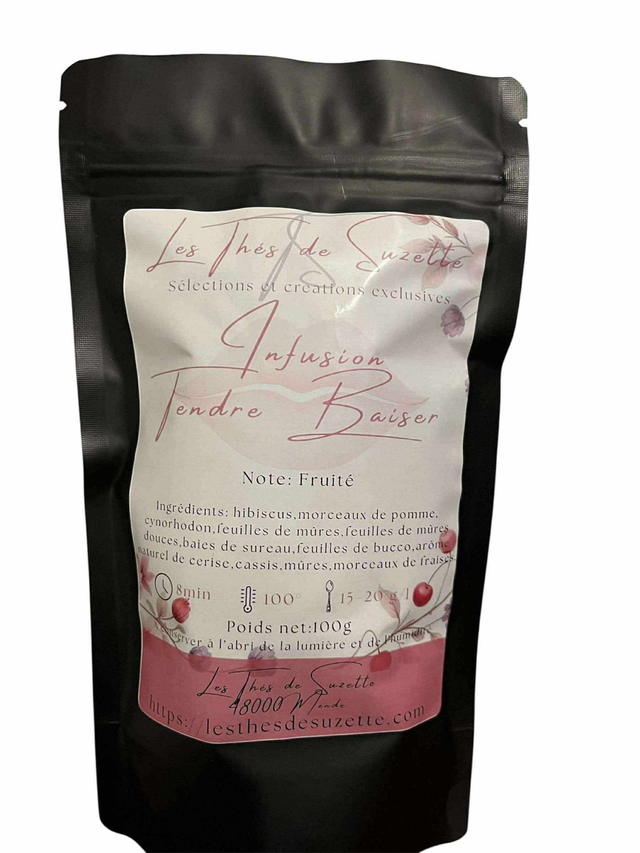 Infusion Tendre Baiser - Hibiscus, cynorhodon, mûre, cerise, cassis