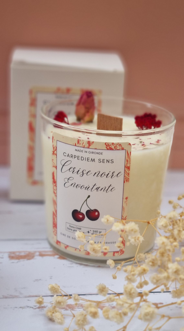 Bougie végétale artisanale Cerise noire Envoûtante