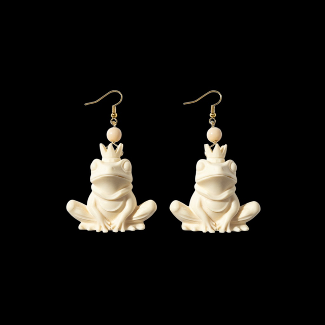 Orecchini principe ranocchio panna 26AA-29