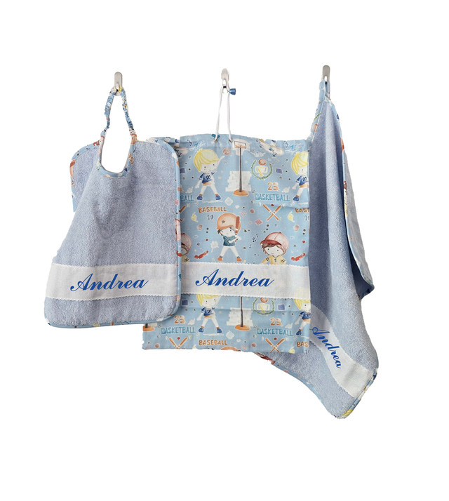 SET BASEBALL 3 PEZZI nome ricamato