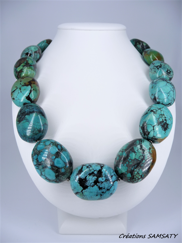 Collier turquoise tibétaine