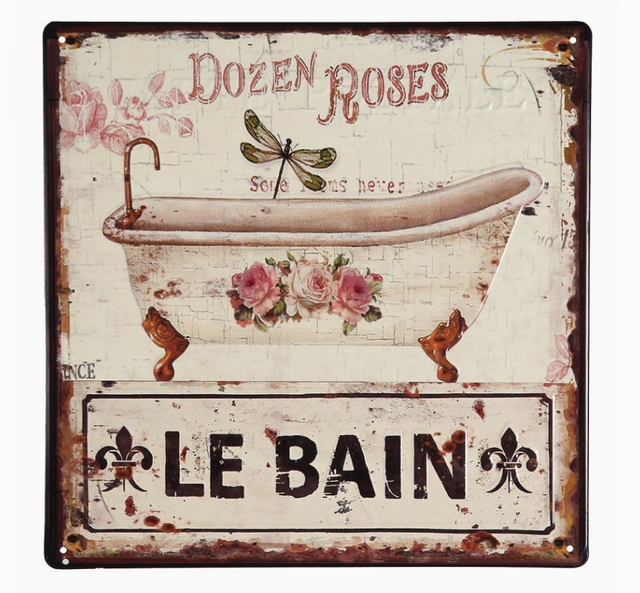 peinture sur métal - Le Bain 30x30cm