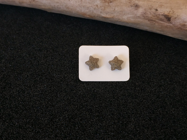 Boucles d'oreilles clous étoile effet métal