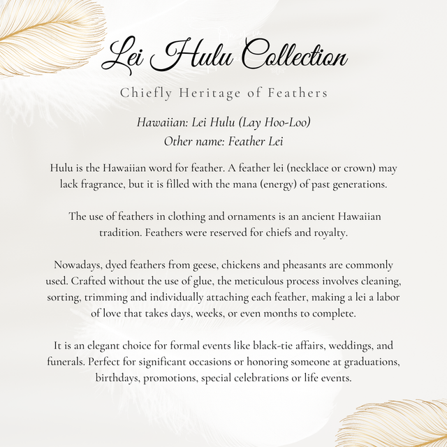 Lei Hulu / Collier en plume /Feather Lei - Kamoe