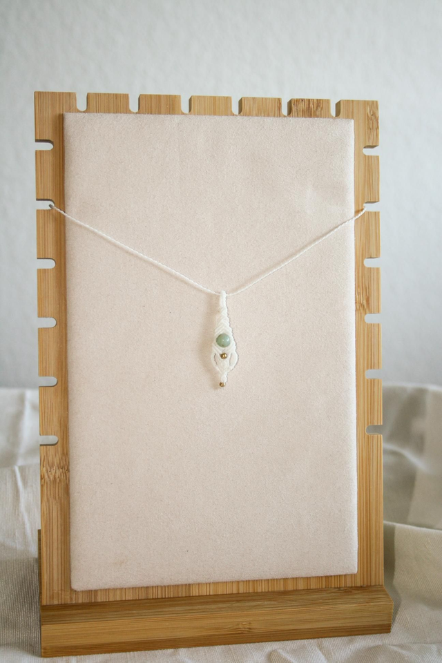 LIMITED: Kette mit Makramee-Anhänger und Amazonit Steinperle