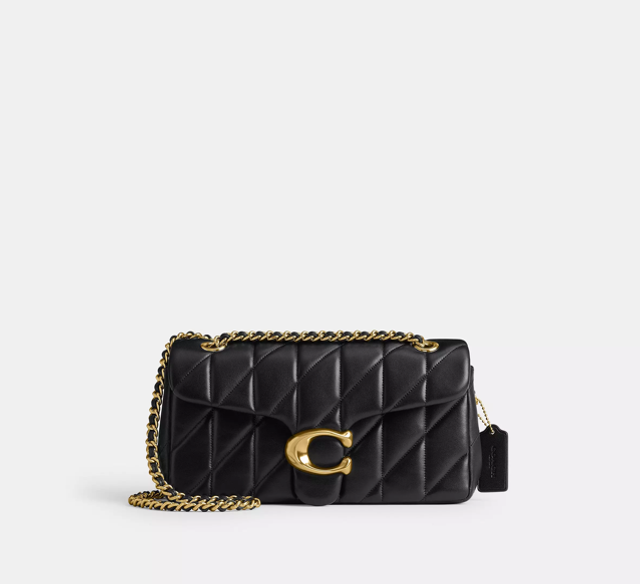 Black &amp; Gold Quilted Shoulder Bag