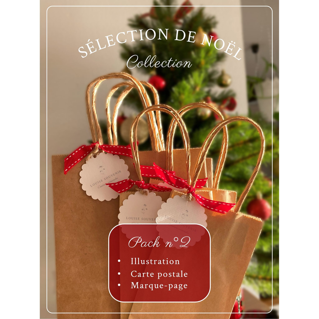 Pack n°2 : Illustration - Carte postale - Marque page 