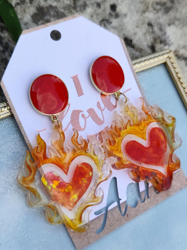 Boucles d'oreilles 'Burn Heart'
