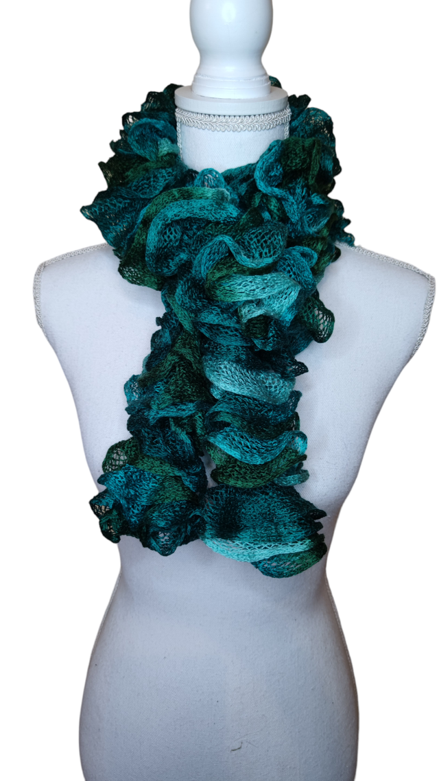 Écharpe dégradé vert/turquoise 