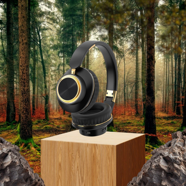 Wireless Bluetooth Kopfhörer gold und schwarz