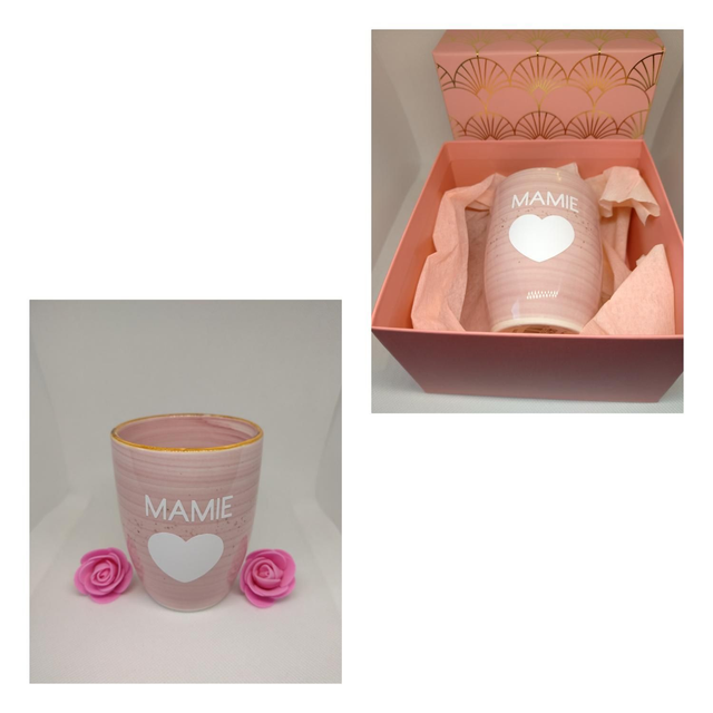 Mug rose dans un joli coffret 