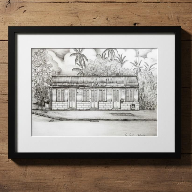 Encre et graphite - case créole #19 - Le Carbet - Martinique 