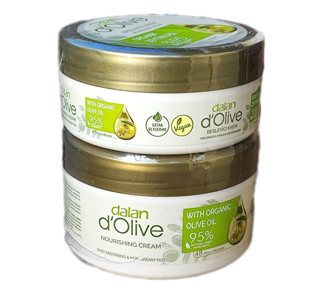 NOWY ZESTAW!!! DALAN d'Olive 400ml (150ml + 250ml) Krem do Twarzy i Ciała z OLIWĄ Z OLIWEK