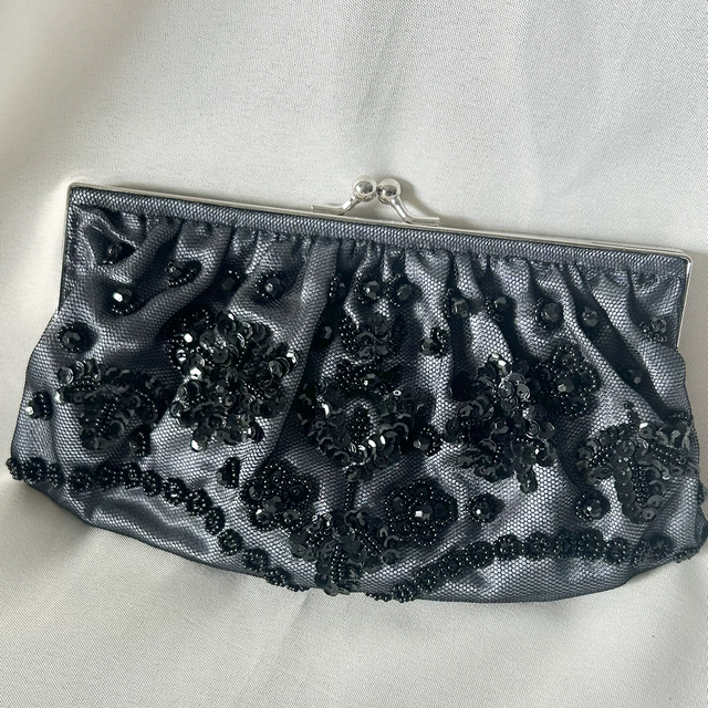 Vintage La Regale Vintage Beaded and Sequined Black Evening Bag