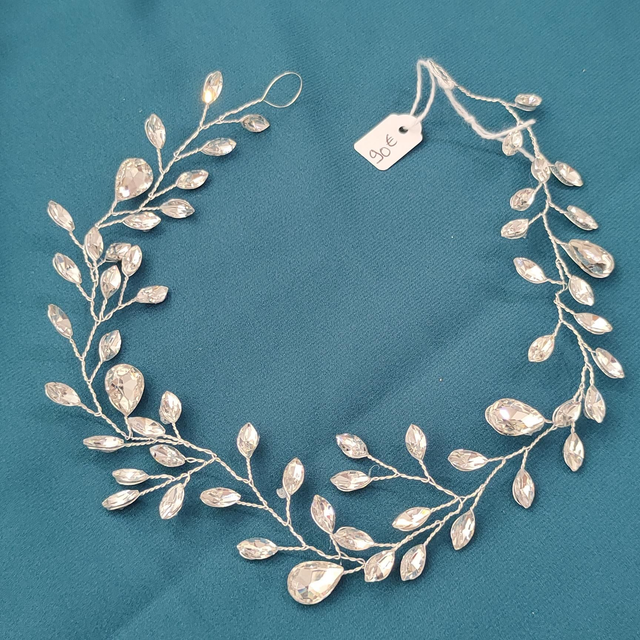Headband argenté coiffure de mariage 
