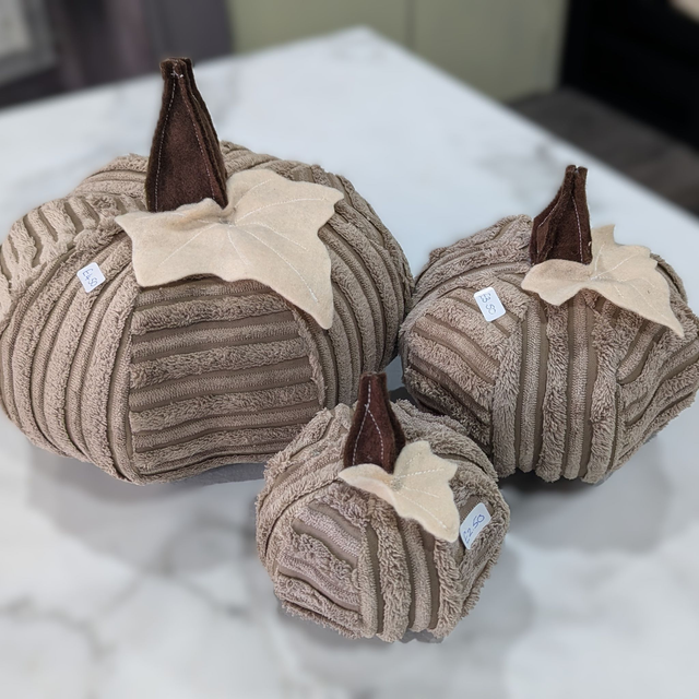 Up-cycled Pumpkins Halloween Decorations 3pcs Set - Cream