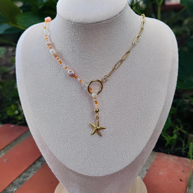 Collier NAÏADE cristal de roche et perles d’eau douce