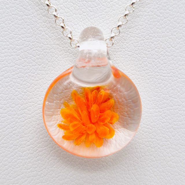 Pendentif Dahlia orange