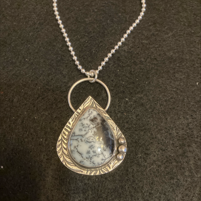 Dendritic opal necklace 