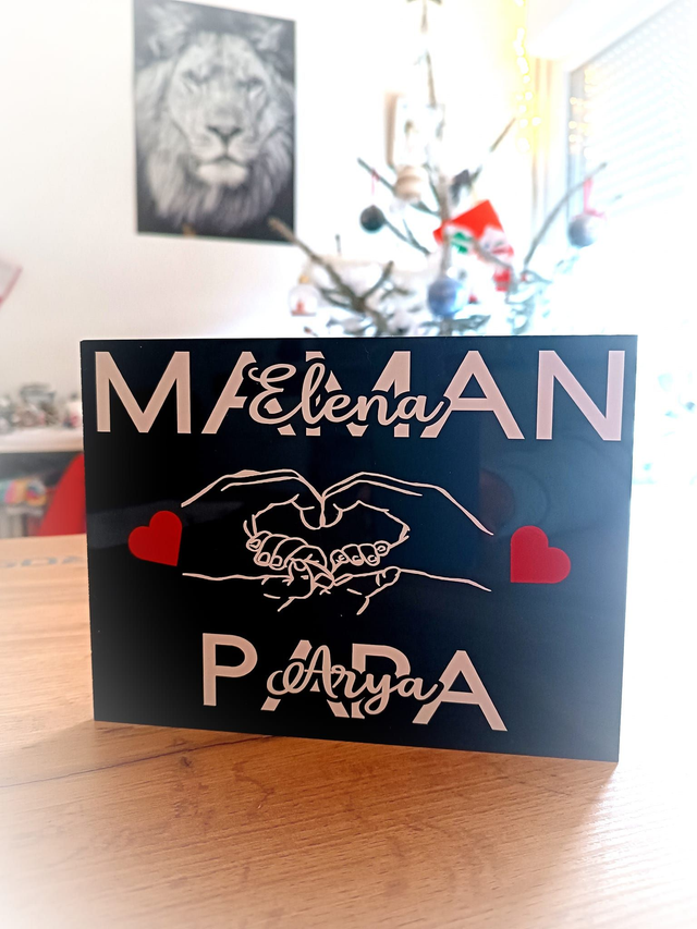Plaque maman papa