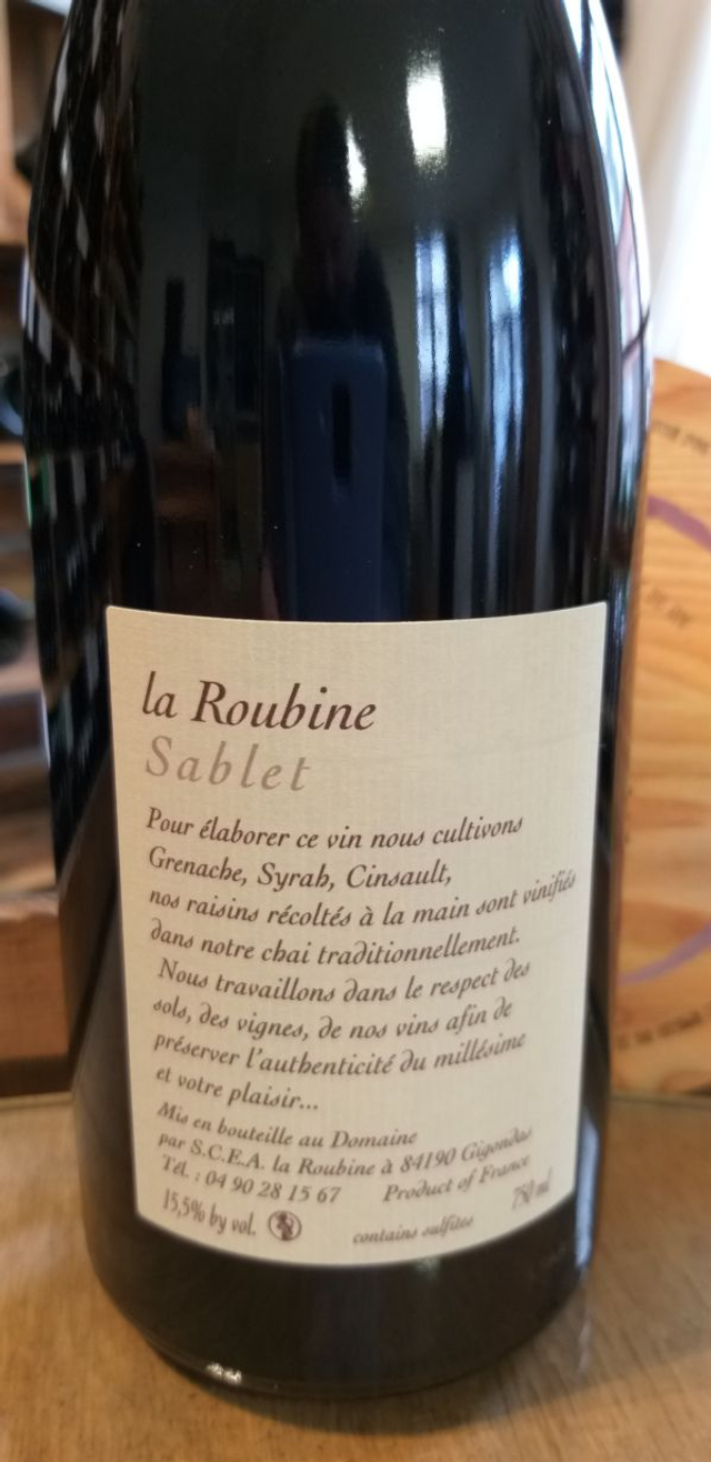 Côtes du Rhône Sablet 2019 - Rouge Sec Tranquille - Domaine de la Roubine (Eric et Sophie Ughetto )
