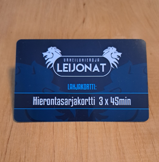 Urheiluhieronta sarjakortti 3*45min