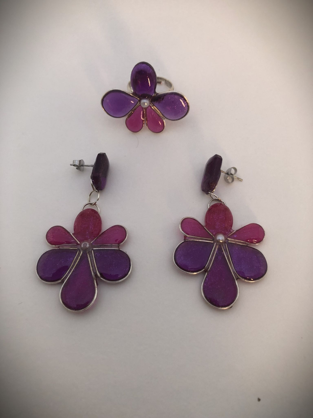 Parure Danaé - boucles et bague