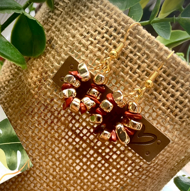 Boucles Java Jaspe Rouge